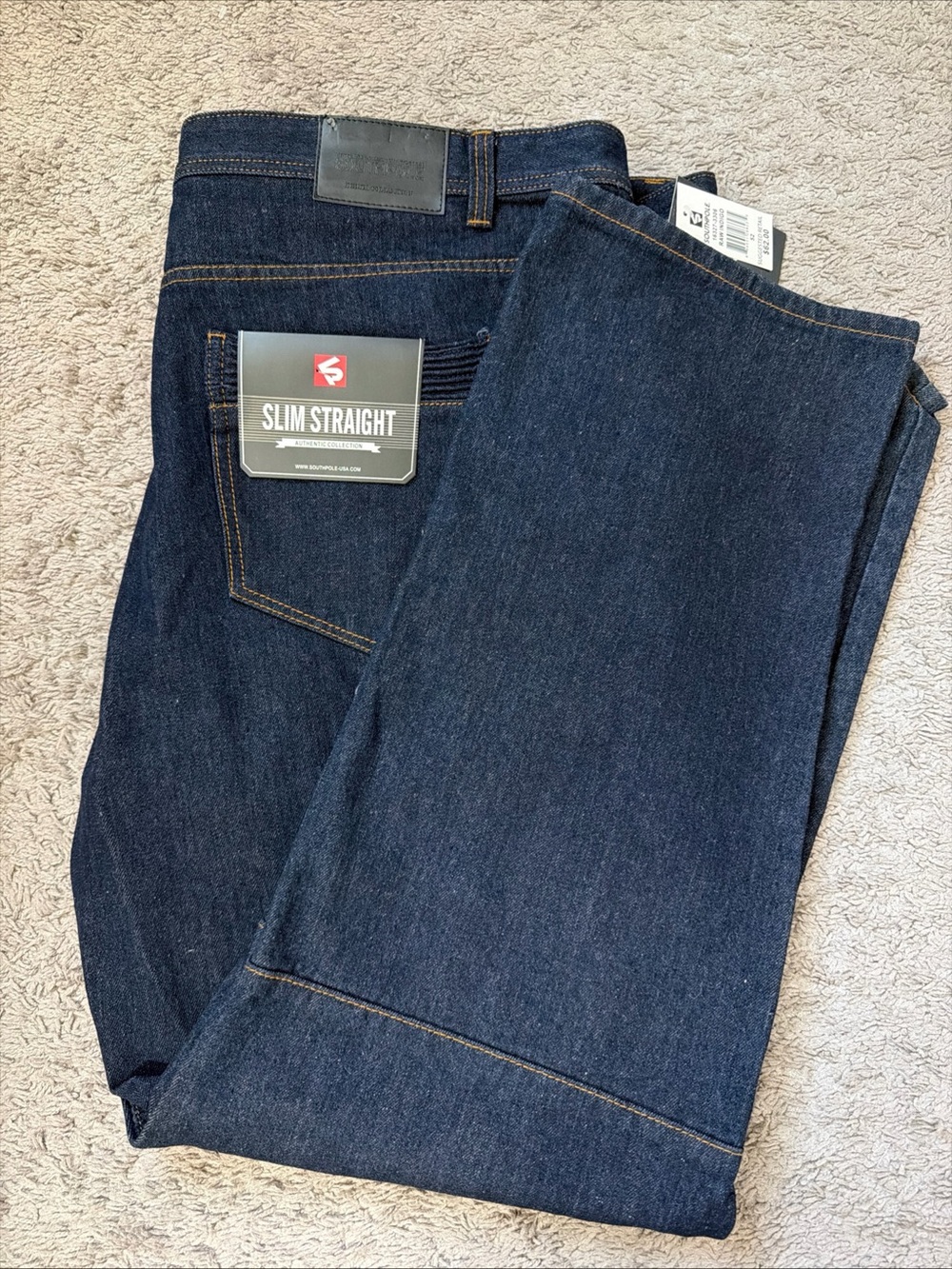 Southpole Men’s Jeans Sz 52 Slim Straight Raw Indigo Blue Jeans